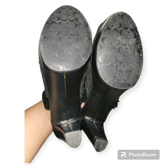 Coach Black High Heel Suede Mule Soze 9.5 - Picture 7 of 7